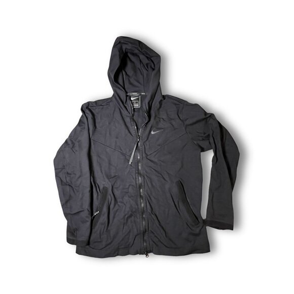 Nike Windrunner Repel Running Jacket Black Hooded Lightweight Medium - Picture 2 of 4